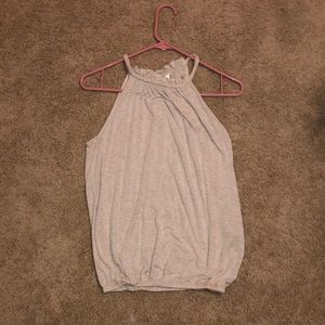 Cream high neck tank top